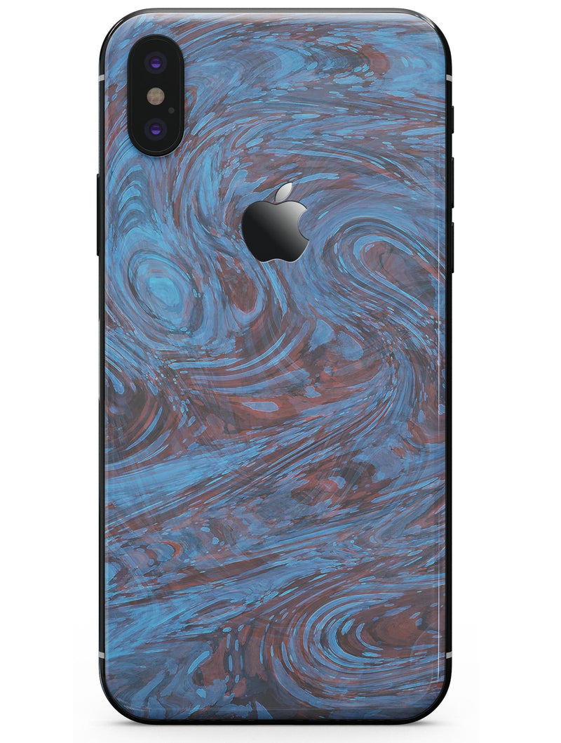 Blue Slate Marble Surface V41 - iPhone X Skin-Kit