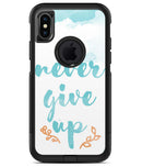Blue Soft Never Give Up - iPhone X OtterBox Case & Skin Kits