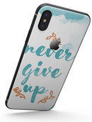 Blue Soft Never Give Up - iPhone X Skin-Kit