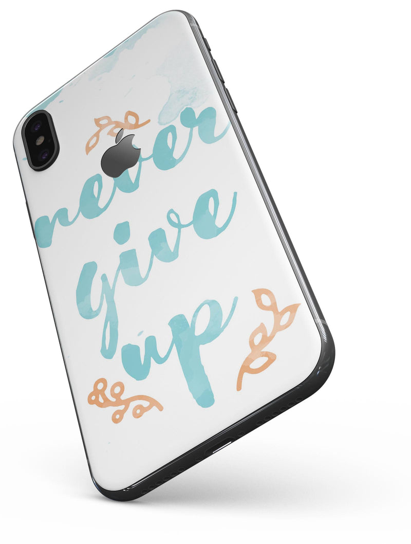 Blue Soft Never Give Up - iPhone X Skin-Kit