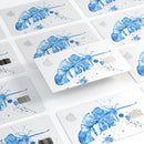 Blue Splatter Feather - Premium Protective Decal Skin-Kit for the Apple Credit Card