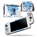 Blue Splatter Feather - Skin Wrap Decal for Nintendo Switch Lite Console & Dock - 3DS XL - 2DS - Pro - DSi - Wii - Joy-Con Gaming Controller