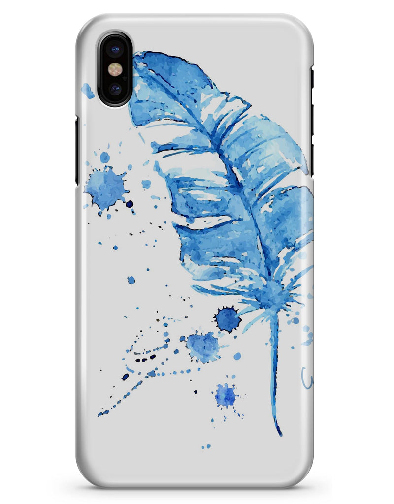 Blue Splatter Feather - iPhone X Clipit Case