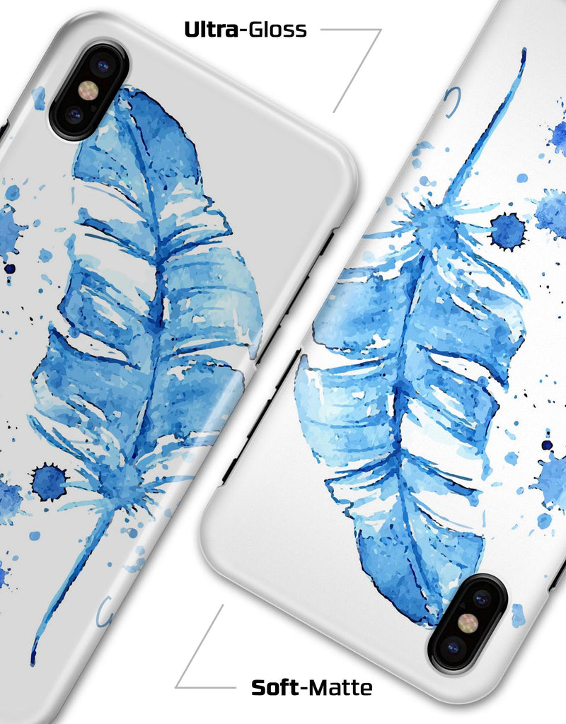 Blue Splatter Feather - iPhone X Clipit Case