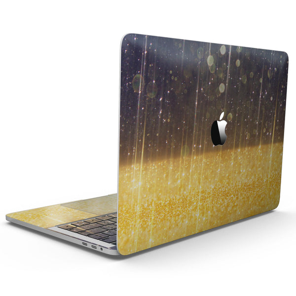 MacBook Pro with Touch Bar Skin Kit - Blue_Stratched_Streaks_with_Unfocused_Gold_Sparkles-MacBook_13_Touch_V9.jpg?