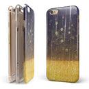 Blue Stratched Streaks with Unfocused Gold Sparkles iPhone 6/6s or 6/6s Plus 2-Piece Hybrid INK-Fuzed Case