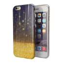 Blue Stratched Streaks with Unfocused Gold Sparkles iPhone 6/6s or 6/6s Plus 2-Piece Hybrid INK-Fuzed Case