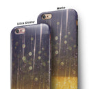 Blue Stratched Streaks with Unfocused Gold Sparkles iPhone 6/6s or 6/6s Plus 2-Piece Hybrid INK-Fuzed Case