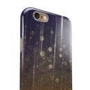 Blue Stratched Streaks with Unfocused Gold Sparkles iPhone 6/6s or 6/6s Plus 2-Piece Hybrid INK-Fuzed Case