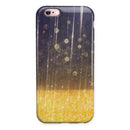 Blue Stratched Streaks with Unfocused Gold Sparkles iPhone 6/6s or 6/6s Plus 2-Piece Hybrid INK-Fuzed Case