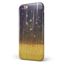Blue Stratched Streaks with Unfocused Gold Sparkles iPhone 6/6s or 6/6s Plus 2-Piece Hybrid INK-Fuzed Case