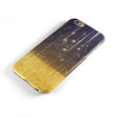 Blue Stratched Streaks with Unfocused Gold Sparkles iPhone 6/6s or 6/6s Plus 2-Piece Hybrid INK-Fuzed Case