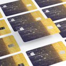 Blue Stratched Streaks with Unfocused Gold Sparkles - Premium Protective Decal Skin-Kit for the Apple Credit Card
