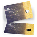 Blue Stratched Streaks with Unfocused Gold Sparkles - Premium Protective Decal Skin-Kit for the Apple Credit Card