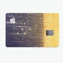 Blue Stratched Streaks with Unfocused Gold Sparkles - Premium Protective Decal Skin-Kit for the Apple Credit Card
