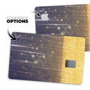Blue Stratched Streaks with Unfocused Gold Sparkles - Premium Protective Decal Skin-Kit for the Apple Credit Card