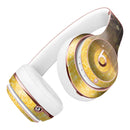 Blue Stratched Streaks with Unfocused Gold Sparkles Full-Body Skin Kit for the Beats by Dre Solo 3 Wireless Headphones
