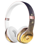 Blue Stratched Streaks with Unfocused Gold Sparkles Full-Body Skin Kit for the Beats by Dre Solo 3 Wireless Headphones