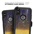 Blue Stratched Streaks with Unfocused Gold Sparkles - Skin Kit for the iPhone OtterBox Cases
