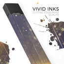 Blue Stratched Streaks with Unfocused Gold Sparkles - Premium Decal Protective Skin-Wrap Sticker compatible with the Juul Labs vaping device