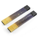 Blue Stratched Streaks with Unfocused Gold Sparkles - Premium Decal Protective Skin-Wrap Sticker compatible with the Juul Labs vaping device