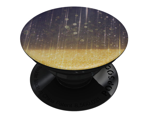 Blue Stratched Streaks with Unfocused Gold Sparkles - Skin Kit for PopSockets and other Smartphone Extendable Grips & Stands