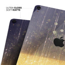 Blue Stratched Streaks with Unfocused Gold Sparkles - Full Body Skin Decal for the Apple iPad Pro 12.9", 11", 10.5", 9.7", Air or Mini (All Models Available)