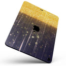 Blue Stratched Streaks with Unfocused Gold Sparkles - Full Body Skin Decal for the Apple iPad Pro 12.9", 11", 10.5", 9.7", Air or Mini (All Models Available)