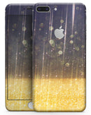 Blue Stratched Streaks with Unfocused Gold Sparkles - Skin-kit for the iPhone 8 or 8 Plus