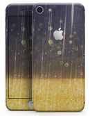 Blue Stratched Streaks with Unfocused Gold Sparkles - Skin-kit for the iPhone 8 or 8 Plus