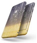 Blue Stratched Streaks with Unfocused Gold Sparkles - Skin-kit for the iPhone 8 or 8 Plus