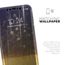 Blue Stratched Streaks with Unfocused Gold Sparkles  - Protective Skin Wrap & Decal – Compatible with iPhone SE to iPhone 17 Pro Max (All Models)