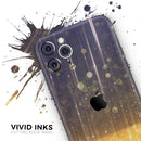 Blue Stratched Streaks with Unfocused Gold Sparkles  - Protective Skin Wrap & Decal – Compatible with iPhone SE to iPhone 17 Pro Max (All Models)