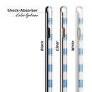 Blue Striped Watercolor Gold Anchor iPhone 6/6s or 6/6s Plus 2-Piece Hybrid INK-Fuzed Case