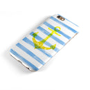 Blue Striped Watercolor Gold Anchor iPhone 6/6s or 6/6s Plus 2-Piece Hybrid INK-Fuzed Case