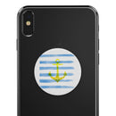 Blue Striped Watercolor Gold Anchor [Converted] - Skin Kit for PopSockets and other Smartphone Extendable Grips & Stands