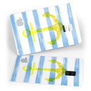 Blue Striped Watercolor Gold Anchor - Premium Protective Decal Skin-Kit for the Apple Credit Card