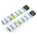 Blue Striped Watercolor Gold Anchor - Premium Decal Protective Skin-Wrap Sticker compatible with the Juul Labs vaping device