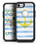 Blue Striped Watercolor Gold Anchor - iPhone 7 or 8 OtterBox Case & Skin Kits