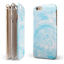 Blue Textured Marble iPhone 6/6s or 6/6s Plus 2-Piece Hybrid INK-Fuzed Case
