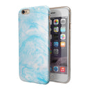 Blue Textured Marble iPhone 6/6s or 6/6s Plus 2-Piece Hybrid INK-Fuzed Case