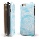 Blue Textured Marble iPhone 6/6s or 6/6s Plus 2-Piece Hybrid INK-Fuzed Case