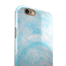 Blue Textured Marble iPhone 6/6s or 6/6s Plus 2-Piece Hybrid INK-Fuzed Case