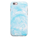 Blue Textured Marble iPhone 6/6s or 6/6s Plus 2-Piece Hybrid INK-Fuzed Case