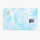 Blue Textured Marble - Premium Protective Decal Skin-Kit for the Apple Credit Card