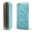 Blue Textured Triangle Pattern iPhone 6/6s or 6/6s Plus 2-Piece Hybrid INK-Fuzed Case