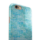 Blue Textured Triangle Pattern iPhone 6/6s or 6/6s Plus 2-Piece Hybrid INK-Fuzed Case