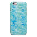 Blue Textured Triangle Pattern iPhone 6/6s or 6/6s Plus 2-Piece Hybrid INK-Fuzed Case