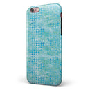 Blue Textured Triangle Pattern iPhone 6/6s or 6/6s Plus 2-Piece Hybrid INK-Fuzed Case
