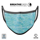 Blue Textured Triangle Pattern - Made in USA Mouth Cover Unisex Anti-Dust Cotton Blend Reusable & Washable Face Mask with Adjustable Sizing for Adult or Child